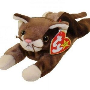 TY beanie baby original version brown cat “Pounce” NWT!